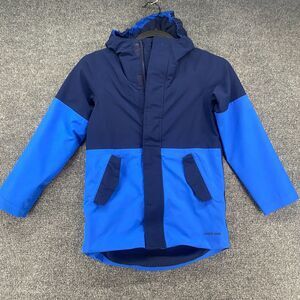 Lands End Jacket Kids S Blue Colorblock Full Zip Hoodie Casual Outdoor Winter